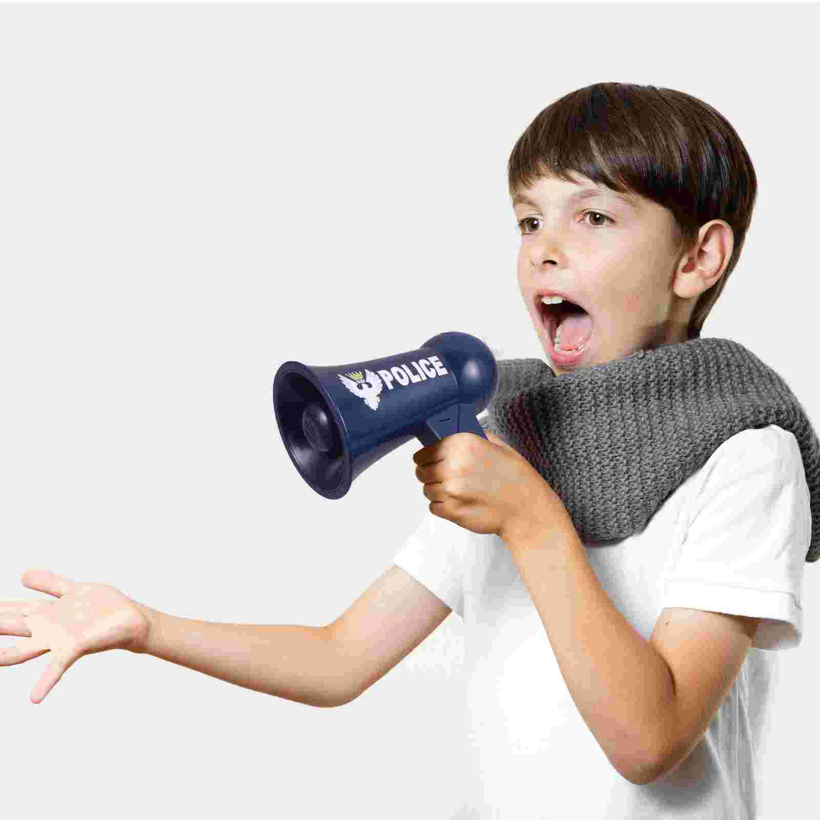 Police Megaphone Toy Funny Guide Loudspeaker Toy Role Cosplay Toy for Kid Child Boy without Batteries (Random Button Style)