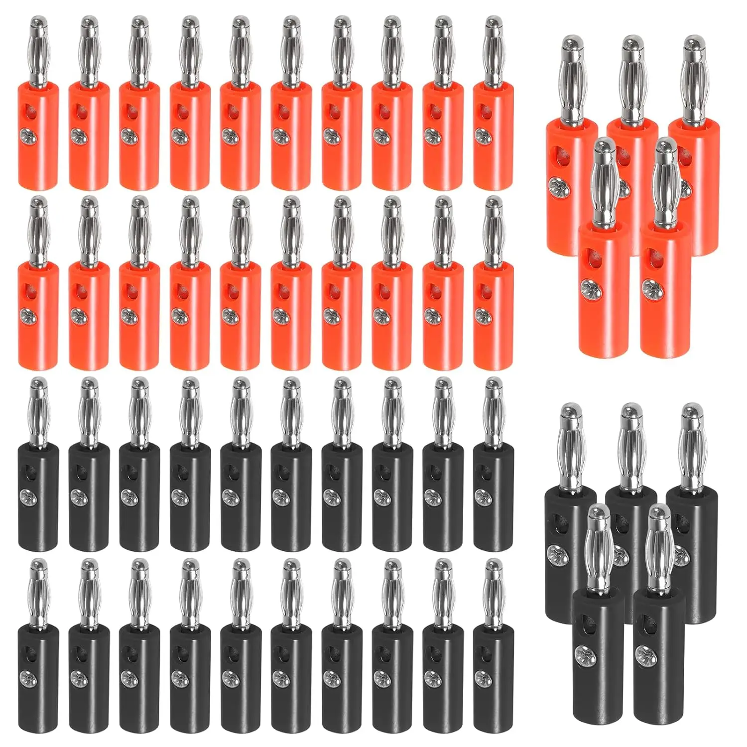 50PCS 4mm Banana Plug Audio Speaker Cable Connector Banana Plug Terminal Connectors Male Audio Speaker Cable Connector