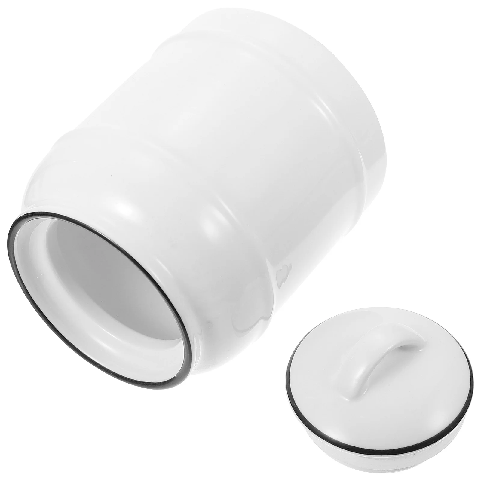 

1Pcs Ceramic Food Storage Jar Sealed Tea Canister Kitchen Grain Preservation Container White Ceramic Food Storage Jar