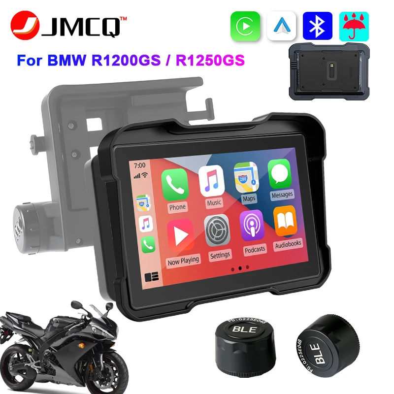 Moniteur GPS Carplay pour moto uniquement, pour BMW R1200GS ADV R1250GS ADV S1000XR Navi, écran d'affichage sans fil CarPlay Android Auto