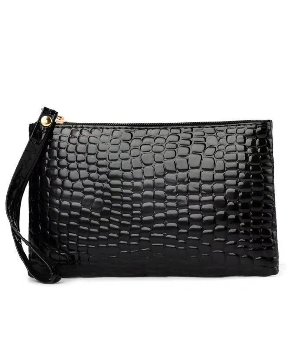 Korean-Style PU Crocodile Pattern Wallet & Change Bag. Medium-Long Size. Adult. Chic Design. New!