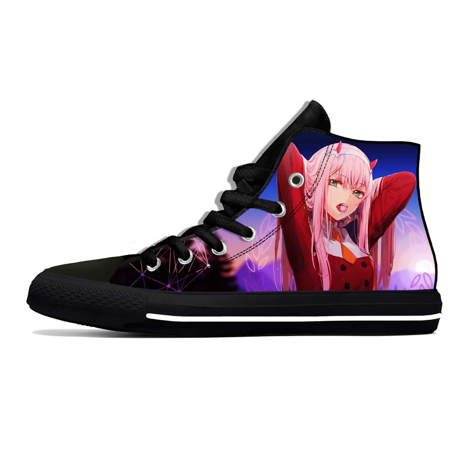 Hot Japanese Anime Darling In The Franxx Zero Two Casual Cloth Shoes High Top Lightweight Breathable 3D Print Men Women Sneakers