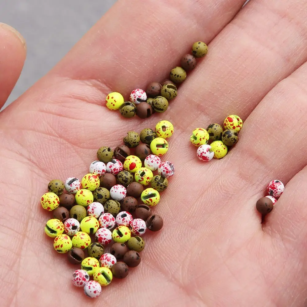 Metallic Slotted Tungsten Beads com Dot Eyes, Fly Fishing, Ice Jig, cabeça do grânulo, amarrando o material, 2.5-4.0mm, 20pcs