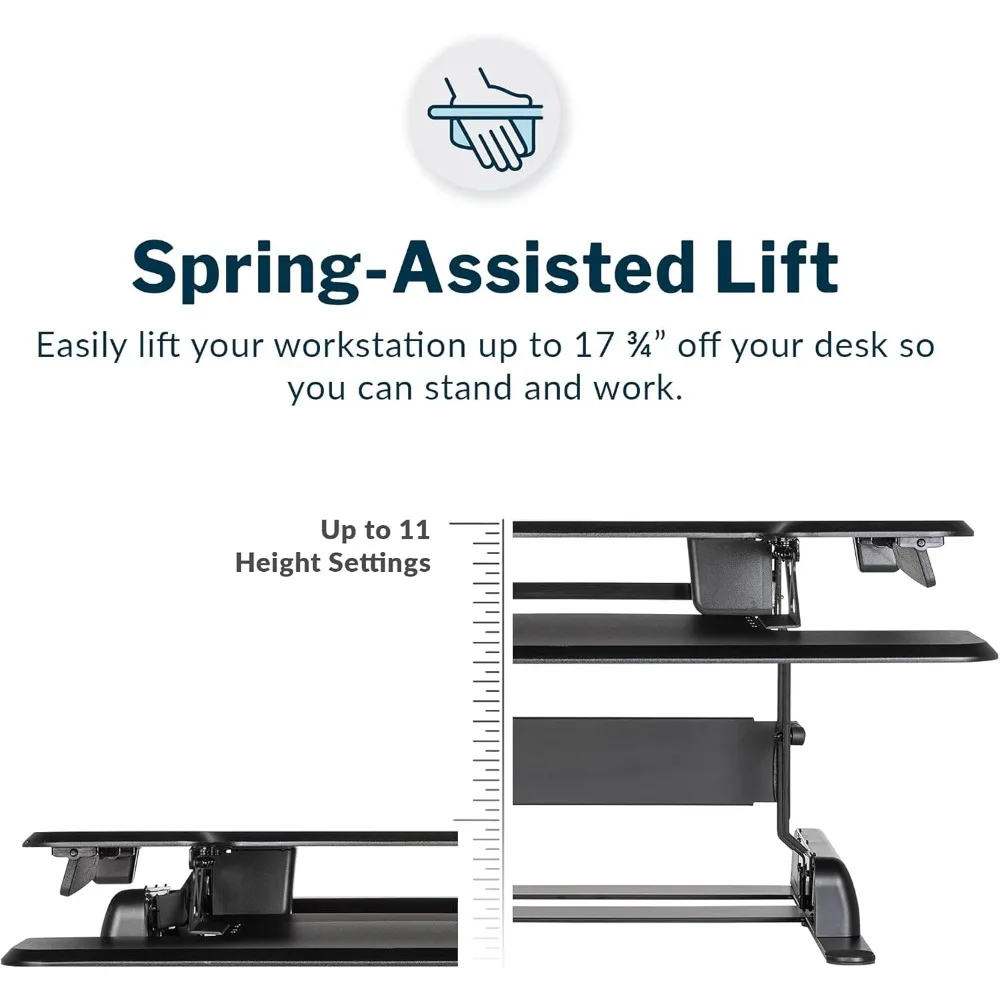 Standing Desk Converter for Home Office - Adjustable Sit Stand Desk with Height Settings - Standing Desk Riser