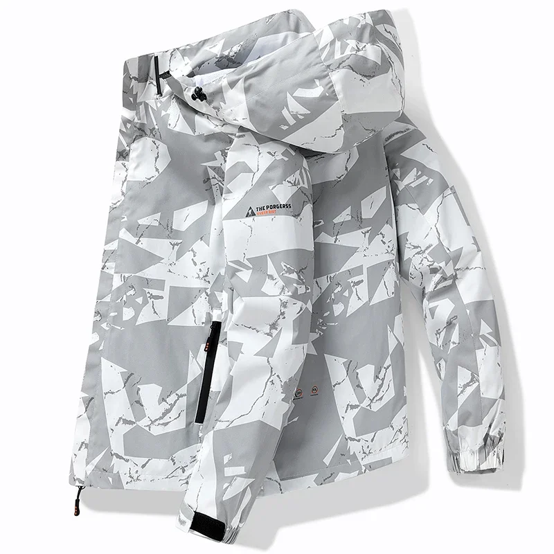 

Men's Casual Windbreaker Camouflage Jackets Camping Climbing Hiking Clothing Fashion Hooded Jacket Man Waterproof Outdoor Coat