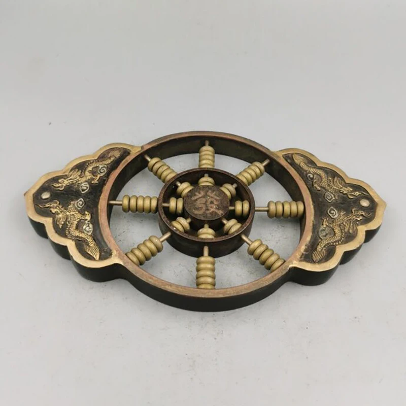 ornaments, creative copper , home study decoration, antique copperware collection, double dragon abacus