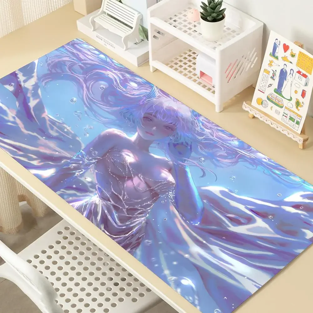 Grand tapis de souris de jeu Anime Girl, sangonomiya Warriomi Genshin Impact, LockEdge, clavier d'ordinateur épais, polymères de table et de bureau