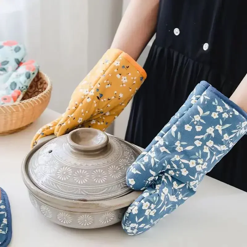 Oven Mitts Kitchen Pot Holder Potholder Mitten Oven Mitt Kitchen Gloves Heat Resistance Potholders Mittens BBQ Glove Pot Gloves