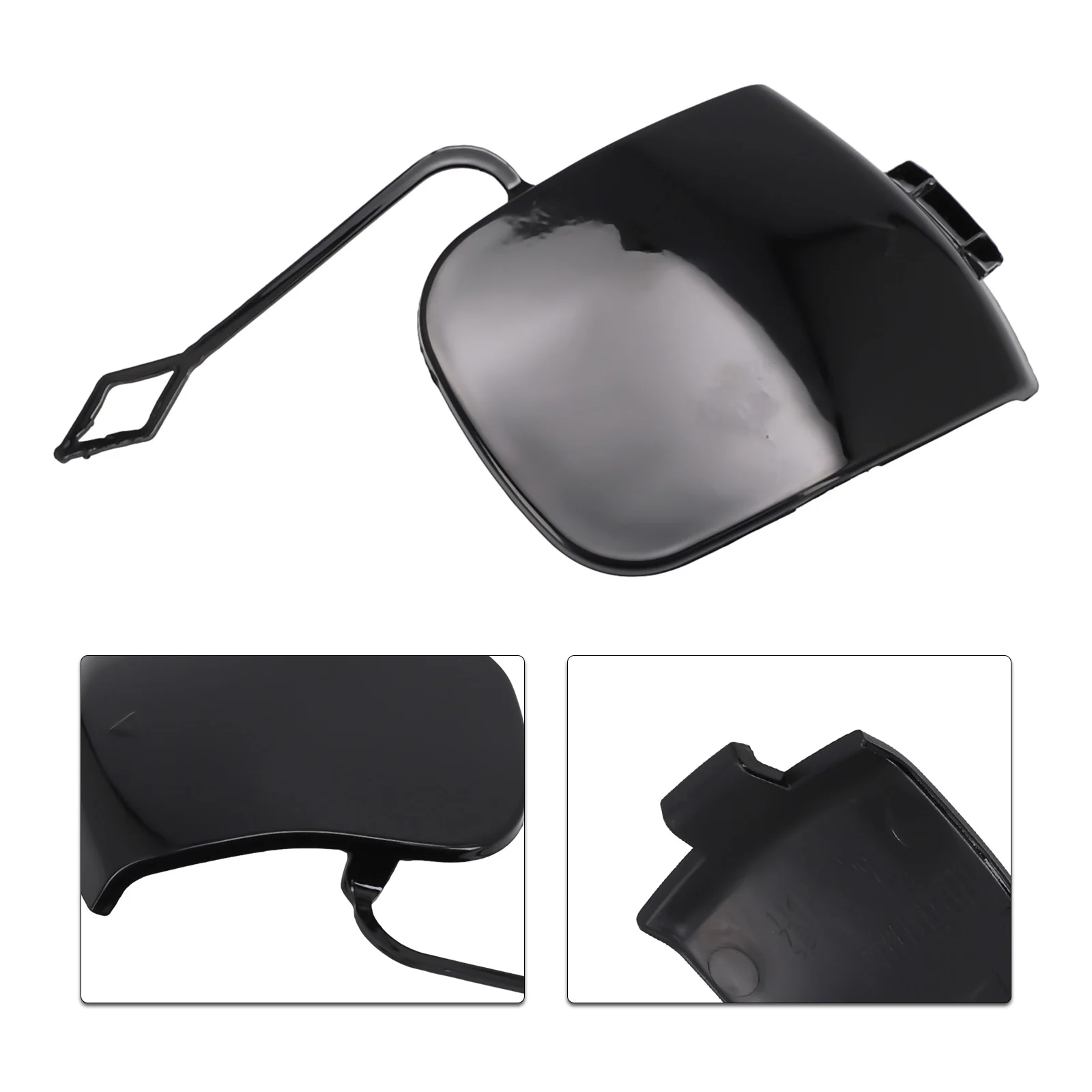 1pc Black Front Bumper Right Side Tow Hook Eye Cap Cover Plastic Towing Eye Flap For MINI For Cooper S F55-F57 #51117337796