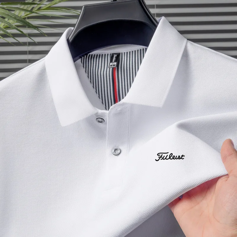 

Luxury Men's 100% Cotton Short Sleeve Polo Shirt Breathable Casual Summer T-Shirt Trendy Embroidered Lapel Men's Wear