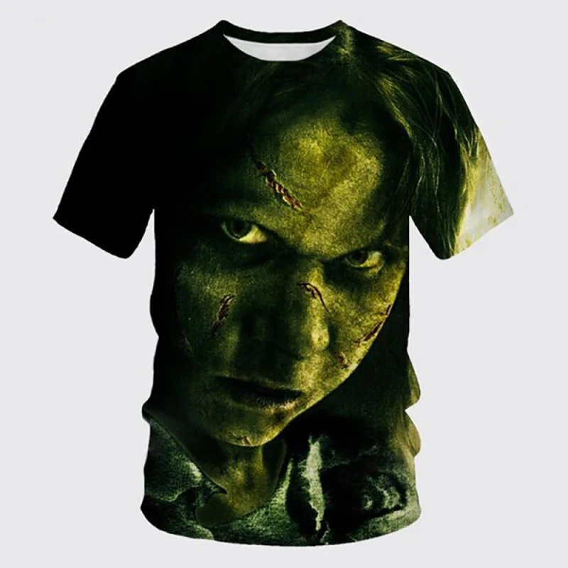 Summer The Exorcist T-Shirts Horror 3D Print Streetwear Men Women Fashion Oversized Short Sleeve T Shirt Kids Tees Tops Clothing