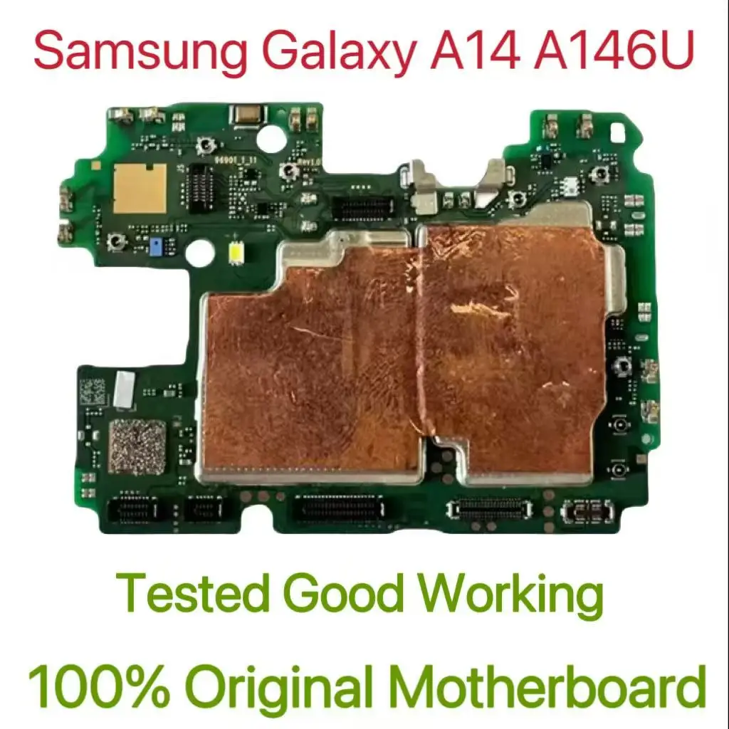 Original Unlocked Main Board For Samsung Galaxy A14 A146U 5G Mainboard Motherboard Unlocked With Chips Circuits Flex Cable