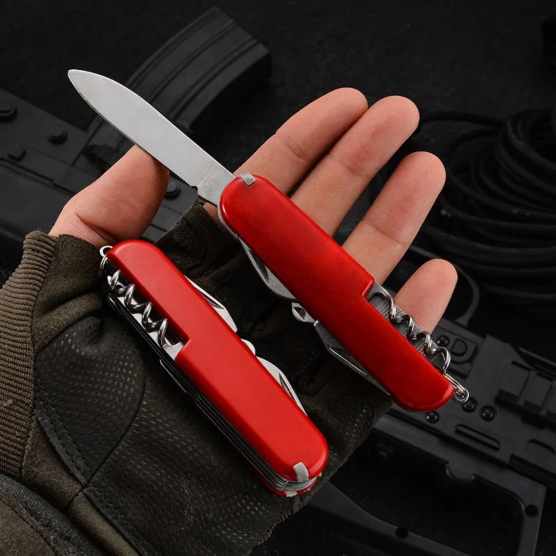 Cuchillo multifuncional del ejército suizo, cuchillo de bolsillo multiusos para exteriores, productos conmemorativos creativos, cuchillo pequeño plegable