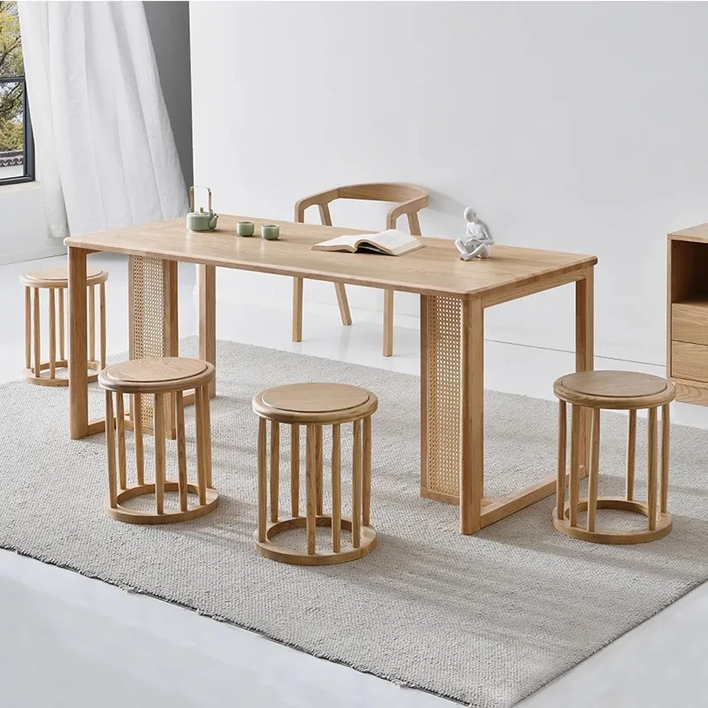 Modern simple 1.6M all-solid wood tea table Wabi **** wind home living room balcony tea table office kung fu tea table