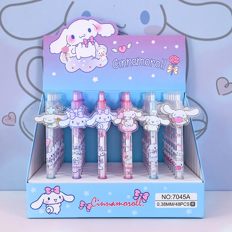 6Psc Sanrio Cinnamoroll 0.5mm Gel Pens Girls Kawaii Cartoon Stationery Pen Student School Office Supplies Kids Gifts