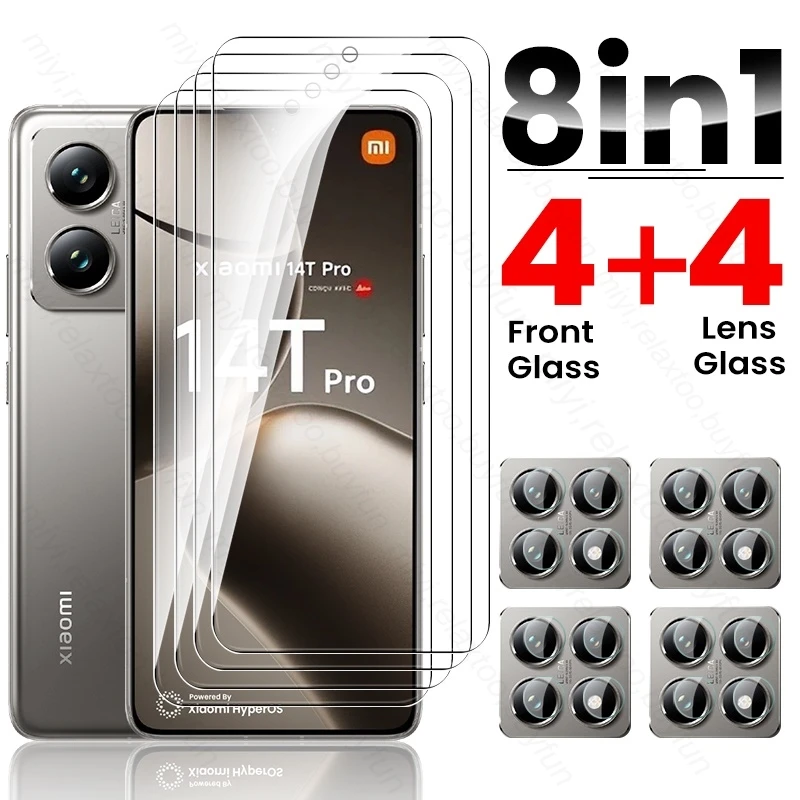 8 In 1 Protective Glass Case for Xiaomi 14T Pro 5G Camera Lens Screen Protectors on Xiaomi14T Xiomi Xiaomy Mi14T Mi 14T 14 T T14