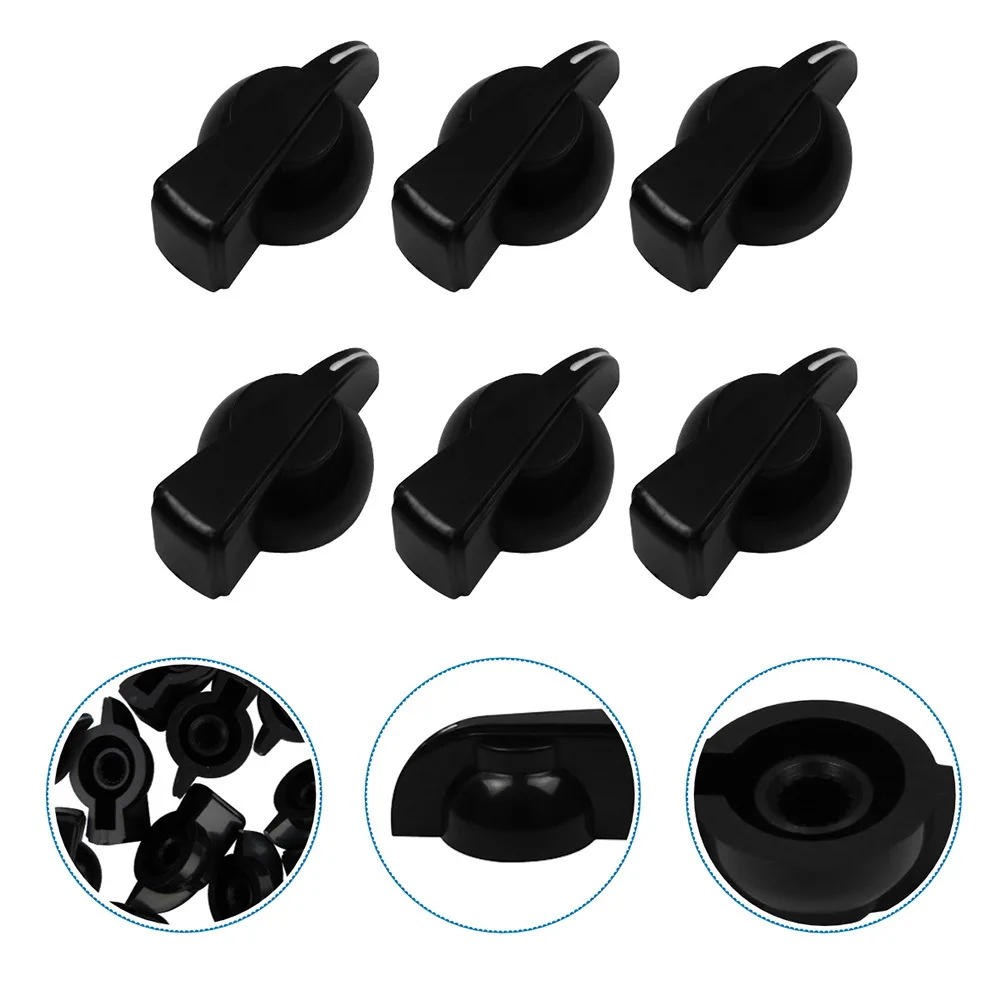 

6pcs Chicken Head Knob Potentiometer Cap 6Mm Aperture Durable Plastic Replacement For Guitar Supplies Instrument