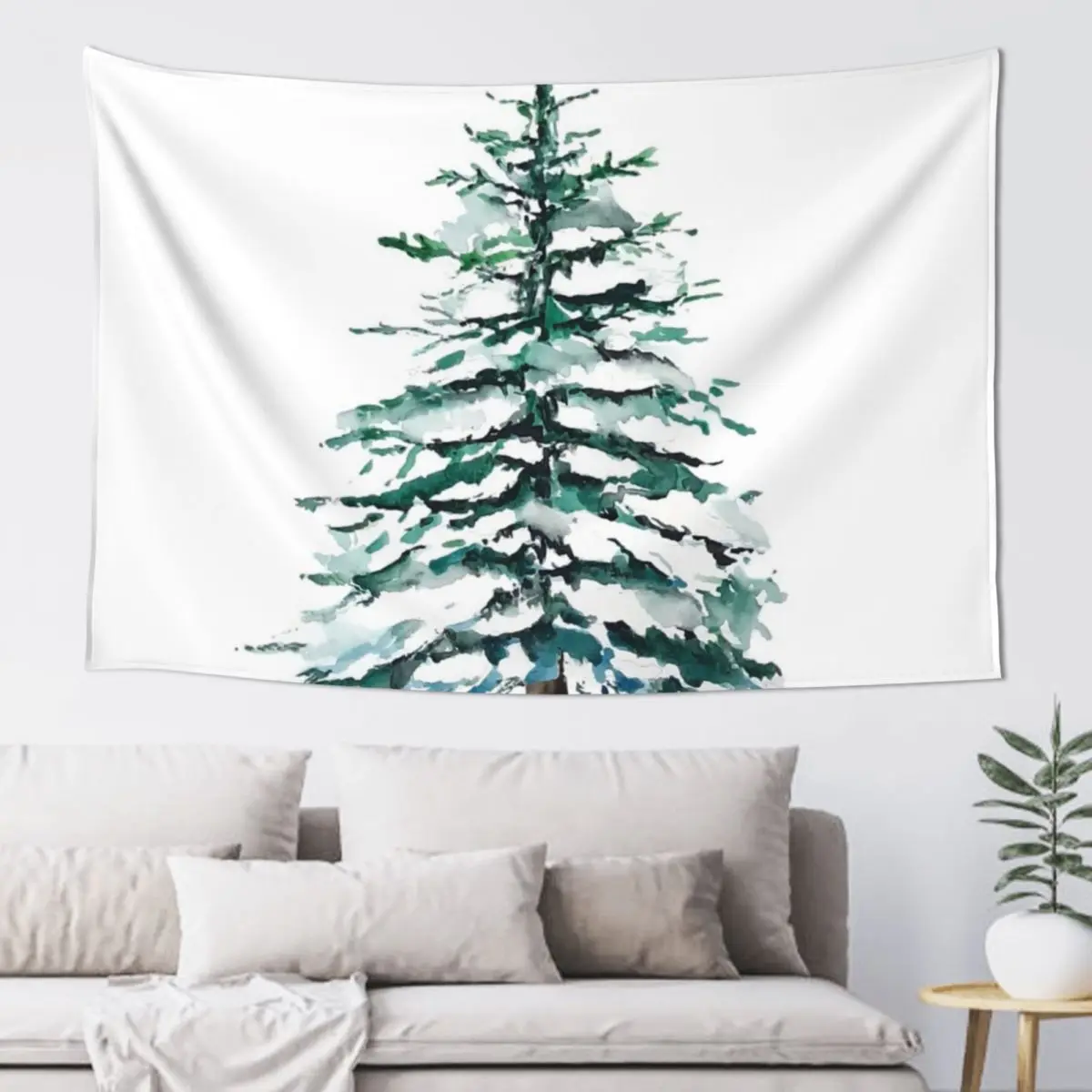 

a lone pine tree covering with snow Tapestry Room Decorations Aesthetics Home Decoration Tapestry