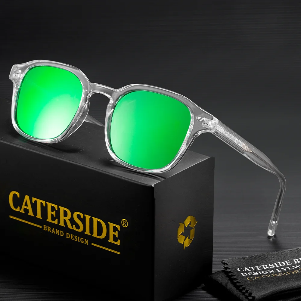 CATERSIDE Men's European and American Style Sunglasses Square Frame Glasses Women Outdoor Travel Sports Sunscreen Glasses UV400