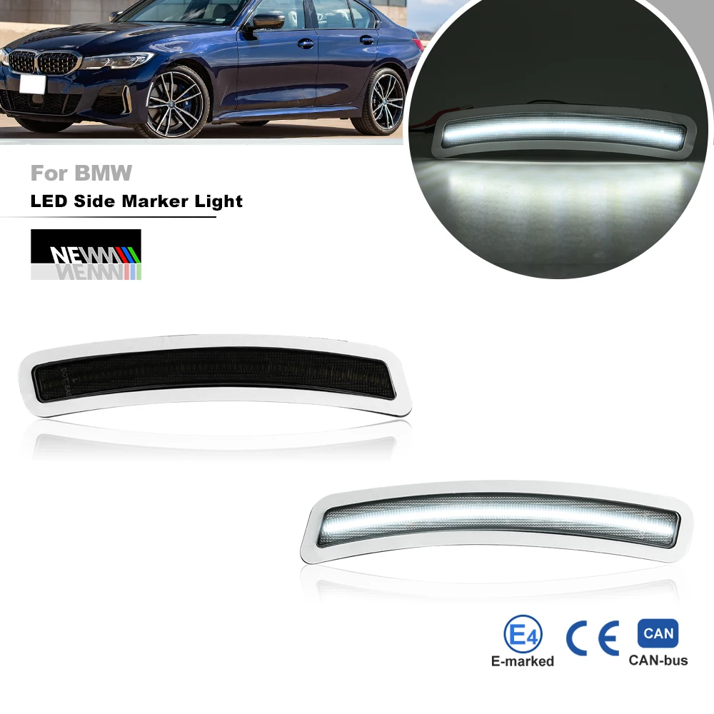 

OE-Spec 63147433785 Дымчатый белый передний бампер, светодиодные боковые габаритные фонари для BMW 2 3, 4 серии G42 G20 G22 G23 2019 2020+