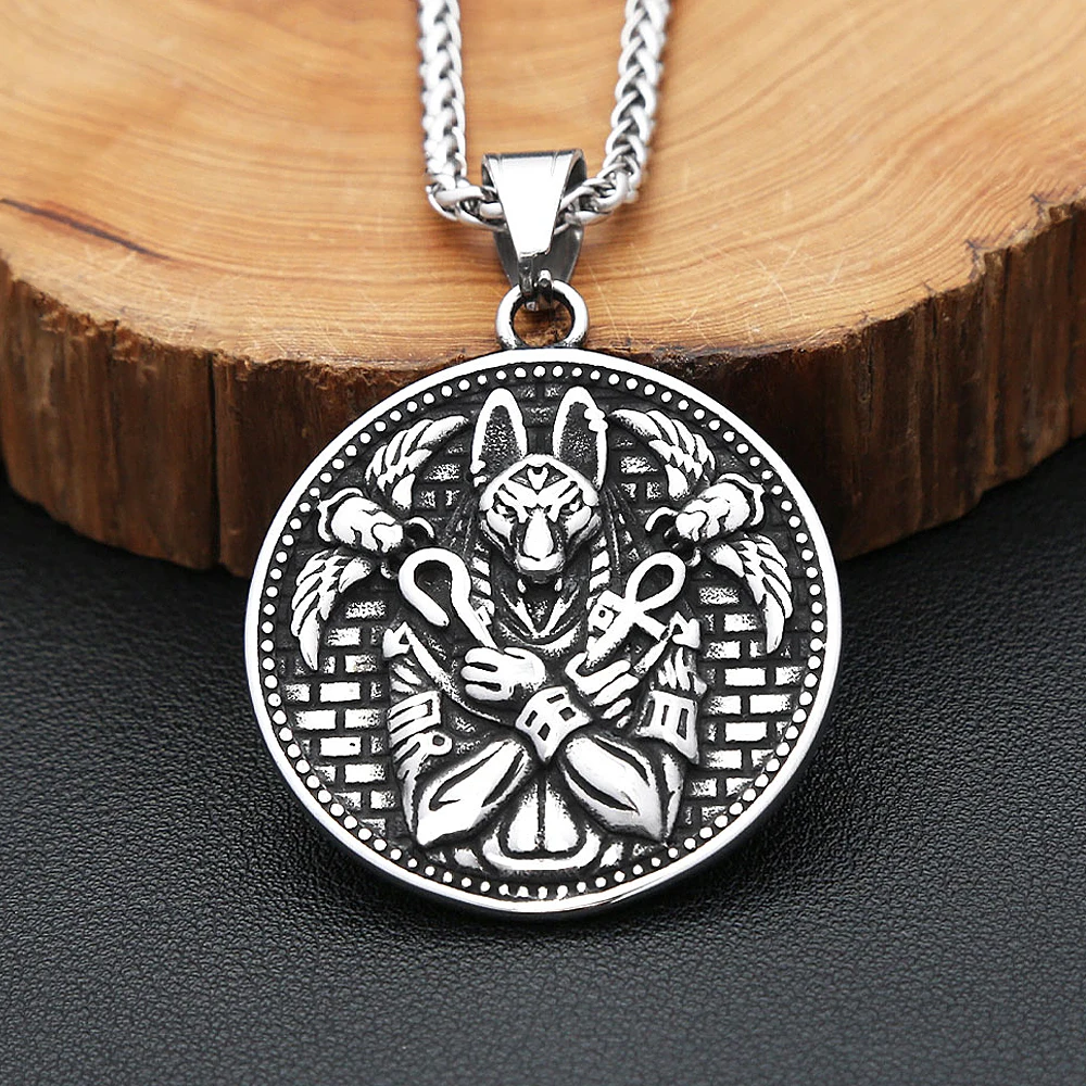 Vintage God of Death Anubis Pendant Necklaces For Men Women Stainless Steel Fashion Egyptian Amulet Jewelry Gifts Dropshipping