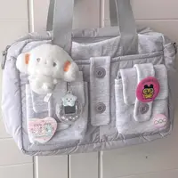 JIAERDI Harajuku bolso informal gris para mujer, bolso de calle elegante Y2k, bolsos de hombro, bolso cruzado Retro para mujer, estético