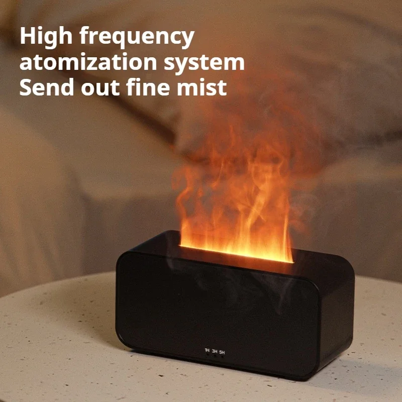 Colorful Flame Fireplace Aroma Diffuser for Home Bedroom Air Humidifier with Timer Remote Control Humidifier Creative Gift