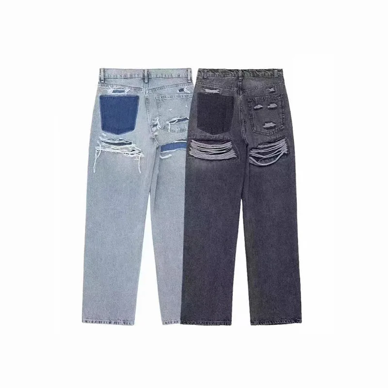 Lente 2026 Nieuwe stijl damesbroek Verontruste losse jeans Retro zak Casual stijl damesjeans