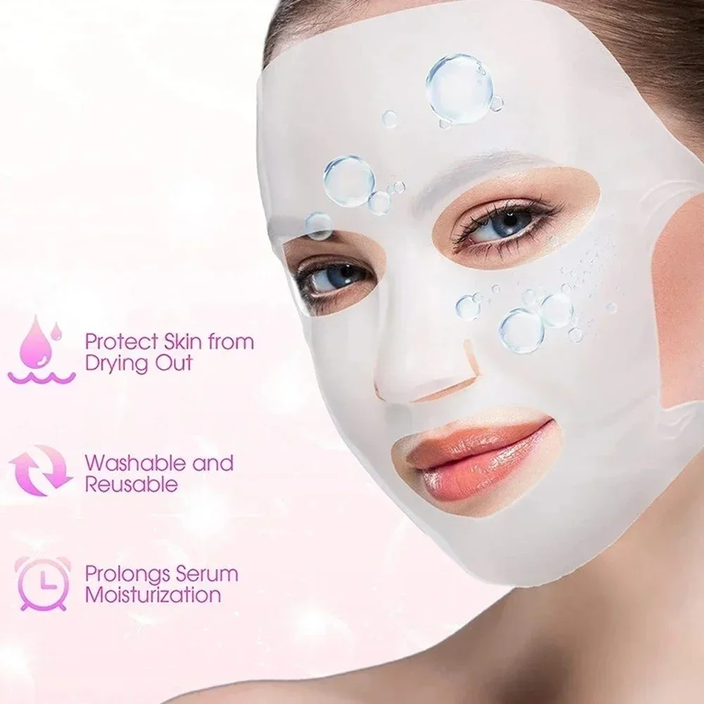 1/2 قطعة ثلاثية الأبعاد قابلة لإعادة الاستخدام التجاعيد تنعيم سيليكون قناع الوجه حامل لأقنعة ورقة ترطيب قناع الوجه غطاء منع Evaporatio #5