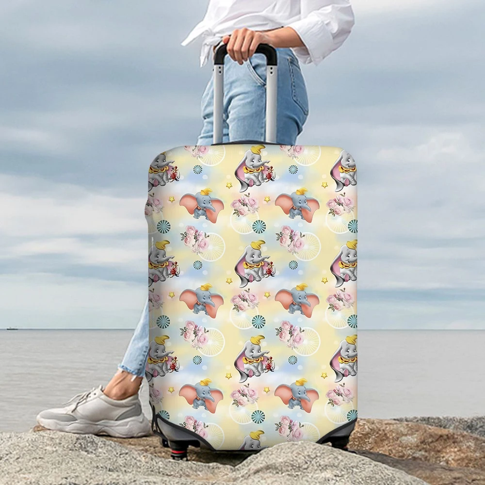 Pure Design Travel Luggage Rolling Hard Luggage Cover for Women Disney Dumbo Cute Print 18-32 Inch Travel Storage Bag