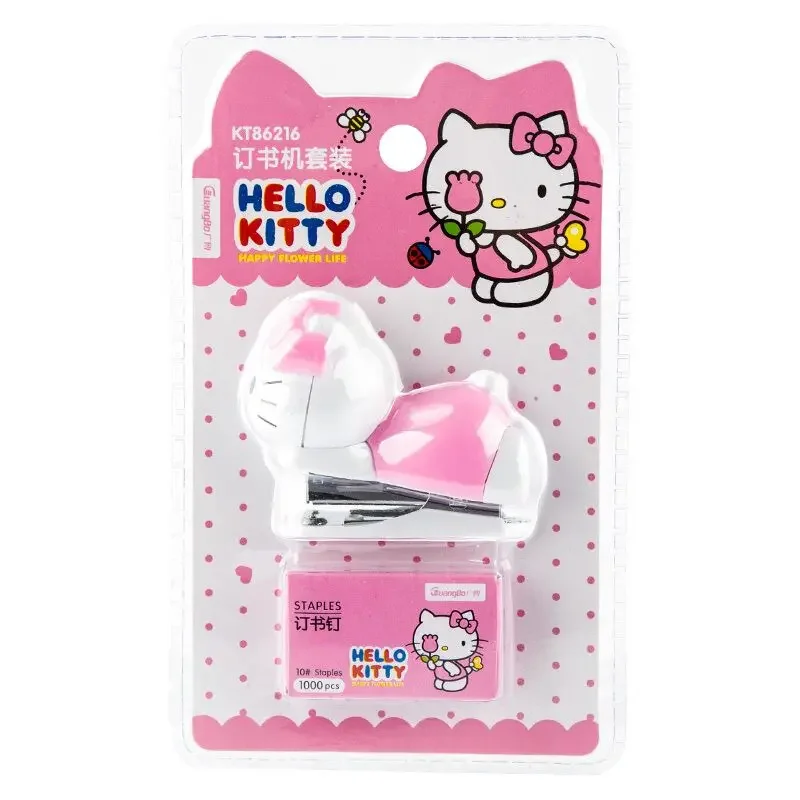 New Sanrio Hello Kitty Creative Cute Kawaii Cartoon Anime Student Mini Small Office Stapler Cute Anime Peripherals Holiday Gift