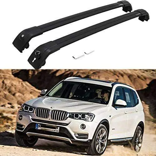 2Pcs Fit for BMW X3 F25 2011-2017 Lockable Roof Rail Racks Cross Bars Crossbars