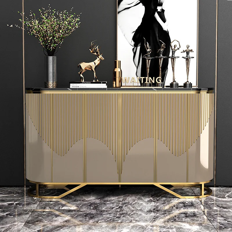 high-end decorative cabinet model room design home front door living room wall side cabinet