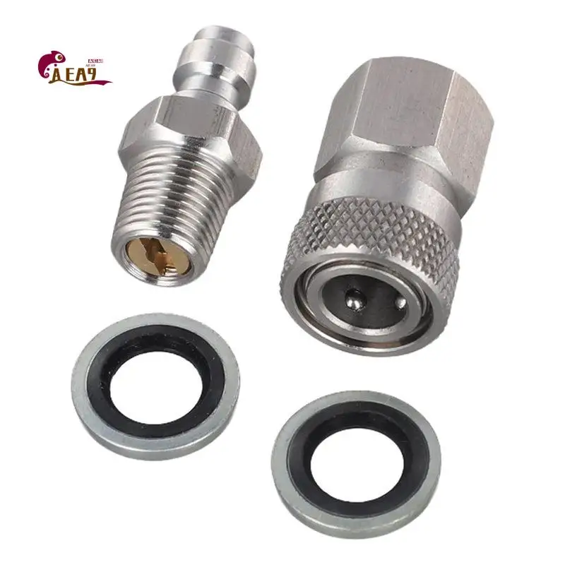 AEA9-Stainless Steel Quick Release Connector Set With Male And Female 8Mm 1/8 Inch NPT Thread For Secure Air Line