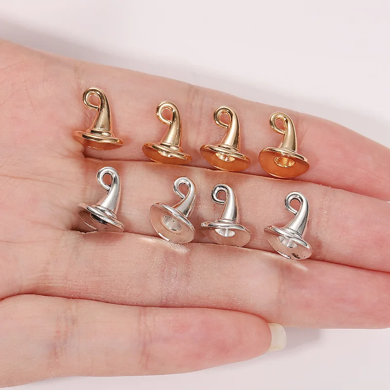 20Pcs/Lot 12x10mm Antique Silver And KC Gold Wizard Hat Charms Witch Hat Charms For Jewelry Making DIY Jewelry Findings - view 2