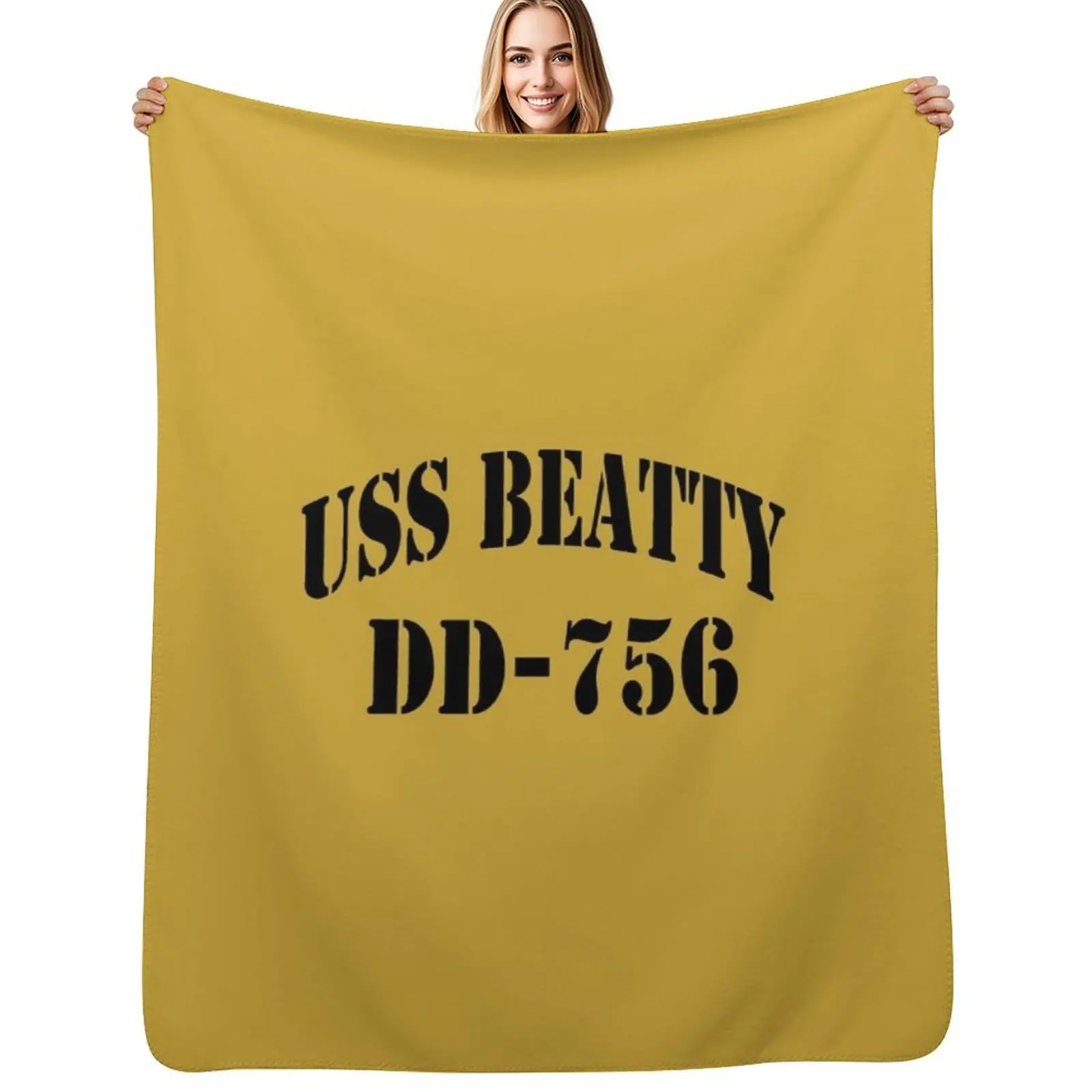 USS BEATTY (DD-756) SHIP'S STORE Throw Blanket Camping Furry Soft Custom Luxury Thicken Blankets