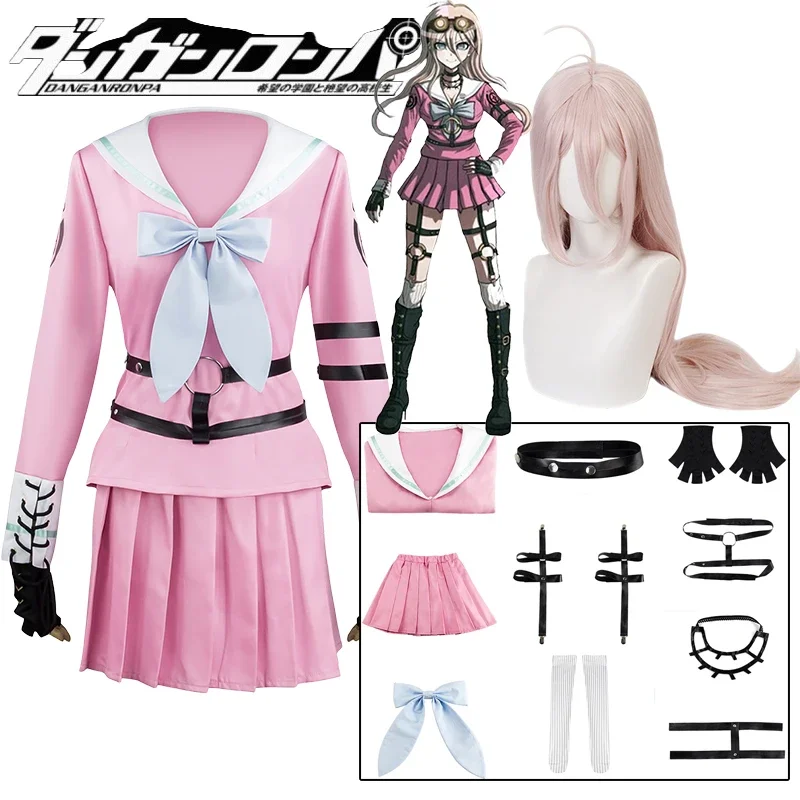 Peruka przebranie na karnawał Iruma Miu Anime Danganronpa V3 zabijająca harmonię mu Iruma sukienka Cosplay peruka kobiety jednolite kostiumy na Halloween