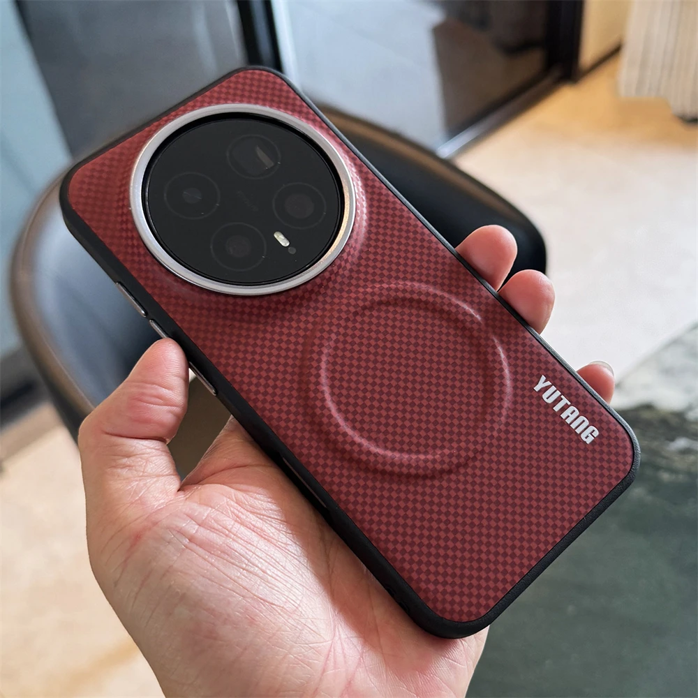 Luksusowe etui z PU skóry z wzorem włókna węglowego, z funkcją bezprzewodowego ładowania magnetycznego, do Honor Magic 8 7 6 Pro Lite X9d X9c — zdjęcie produktu 3