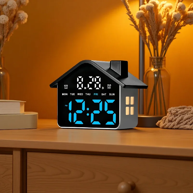 LED Digital Alarm Clock House Voice Control Date 4 LED Digital Alarm Clock House Voice Control Date