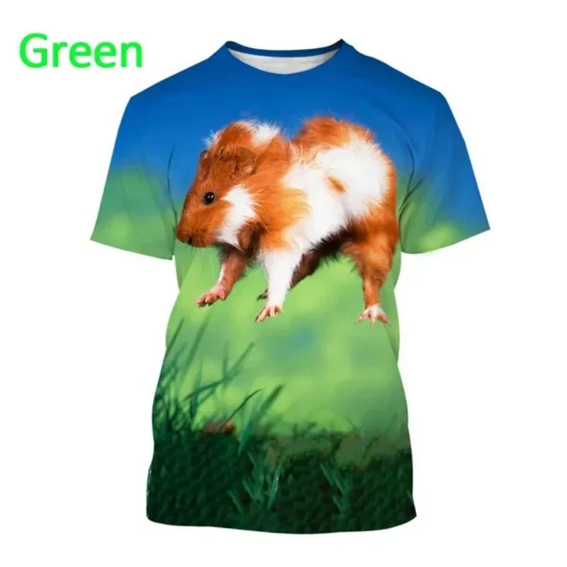 New Summer 3D Animal Guinea Pig Printed T Shirt Funny Animal Graphic T-shirts For Men Kid Cute Streetwear Tee Shirts Clothes Top