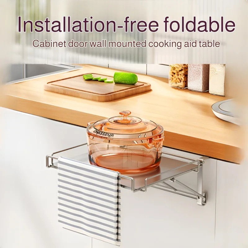 

Складная кухонная столешница из нержавеющей стали, подвесная дверца шкафа, настольная доска, расширенное хранилище p