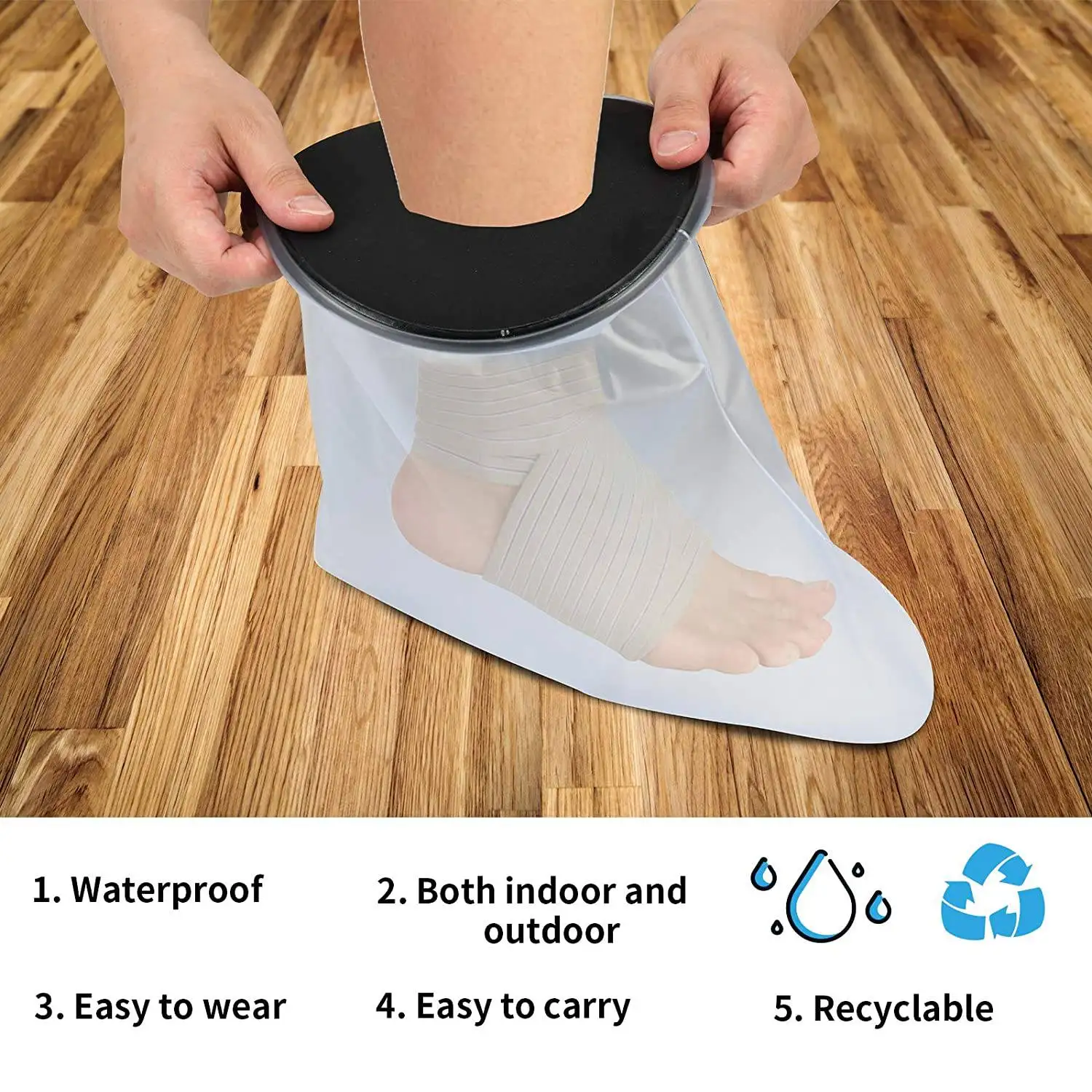 Waterproof Cast Cover Leg for Adult Ankle Shower Bath Watertight Foot Protector Wounds for Swimming Bath Accessories