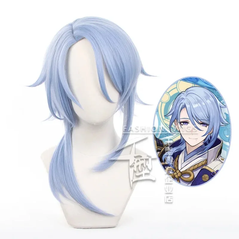 لعبة جينشين إمباكت كاميساتو آياتو شعر مستعار تأثيري أنيمي شعر مستعار تأثيري مقاومة للحرارة الاصطناعية أياكا شقيق آياتو الباروكات