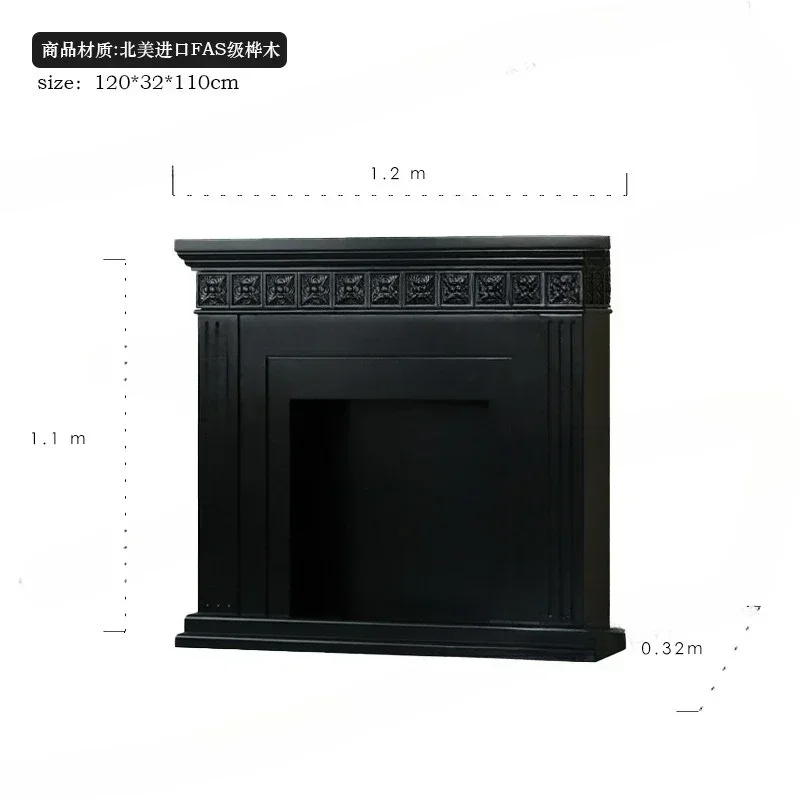 Medieval fireplace cabinet Xuanwu black  decorative shelf