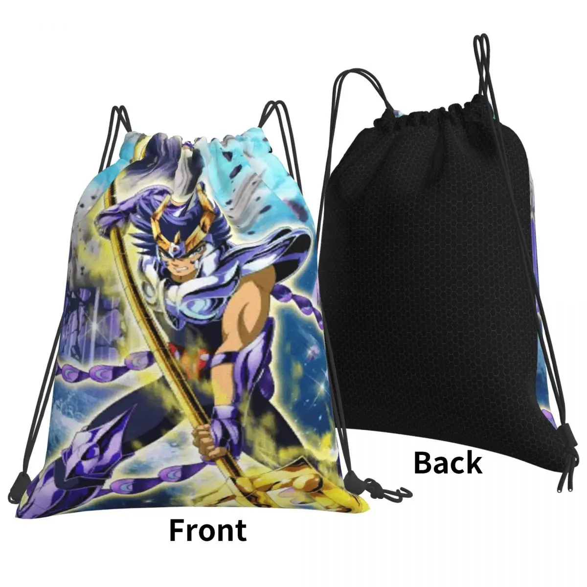 Anime Knights Of The Zodiac Phoenix Ikki Backpacks Multi-function Drawstring Bags Sports Bag Book Bags for Travel Students