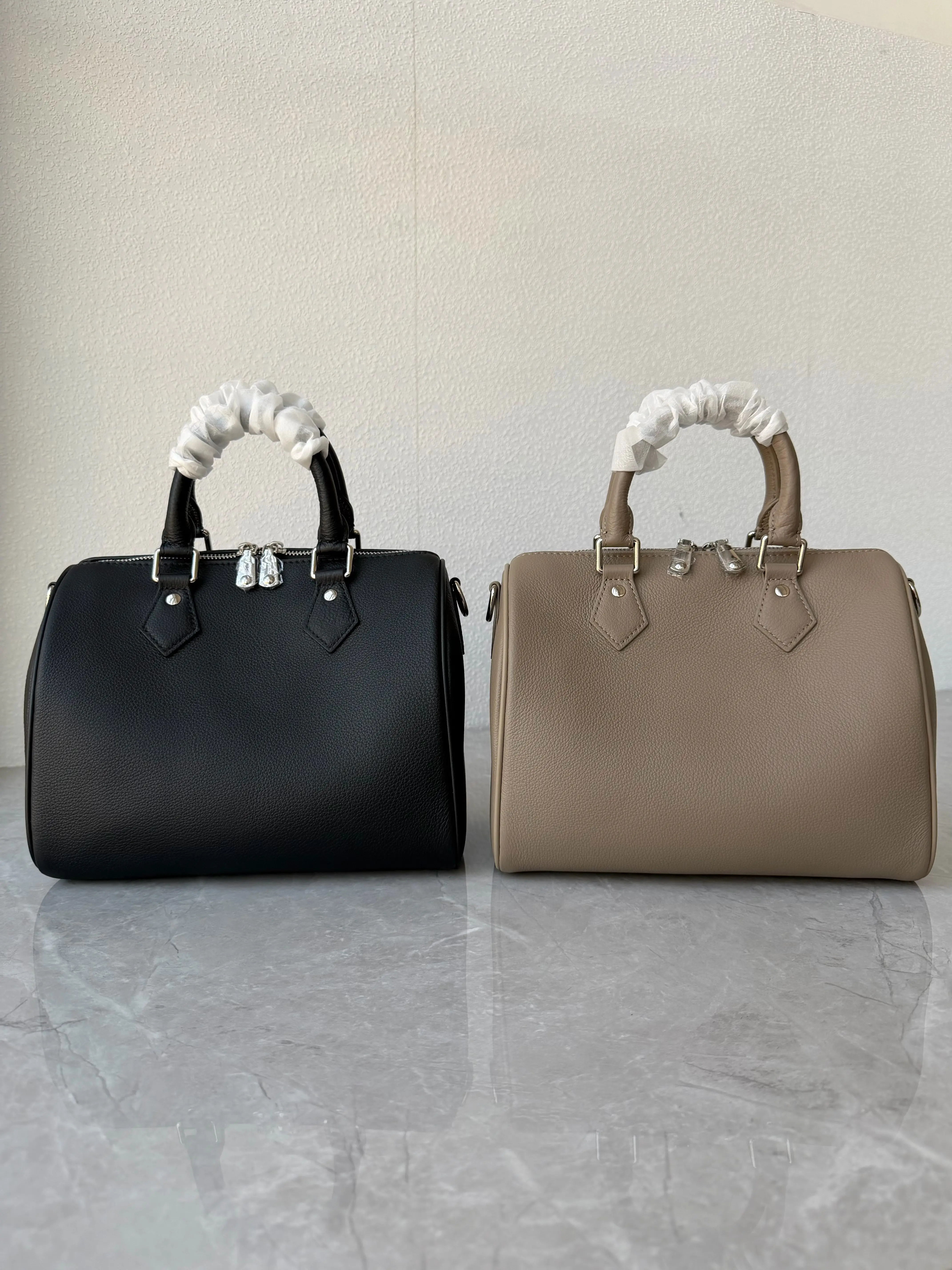 Top-grain natural tumbled cowhide women's bag, crossbody bag, stylish minimalist shoulder bag, premium texture British-style Bos