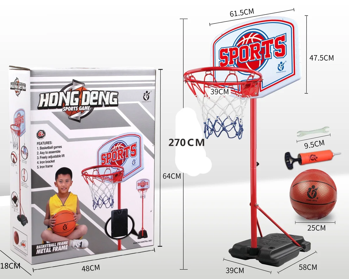 Kids Basketball Kit Plastic Backboard Stand Net System Indoor and Outdoor Fun Toys