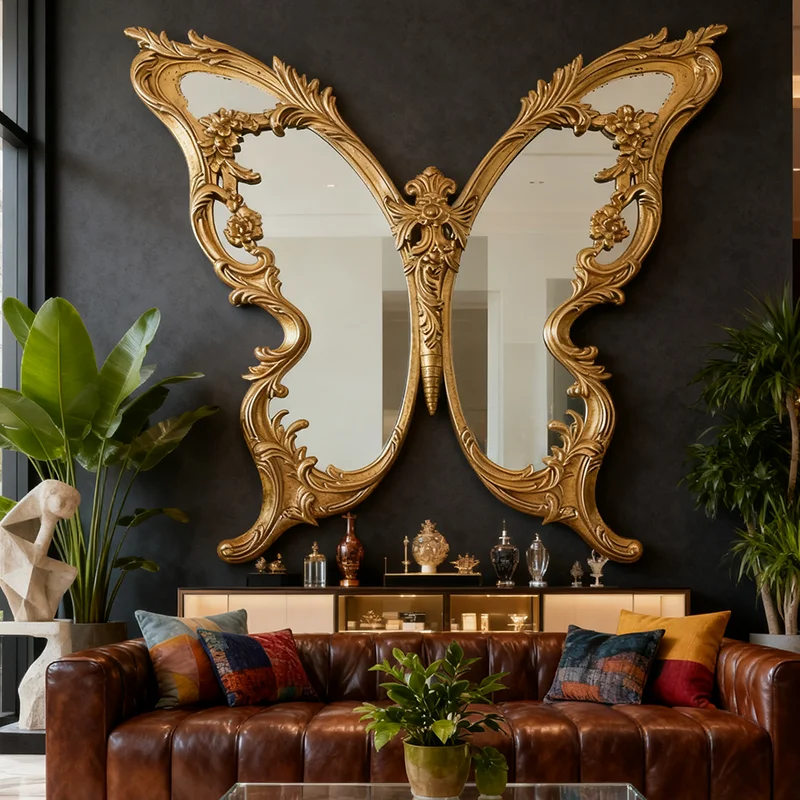 Retro Universal Irregular Mirror Classic Modern Art Makeup Mirror Custom Desktop Cute Lustro Wall Espejos Para Pared Room Decor