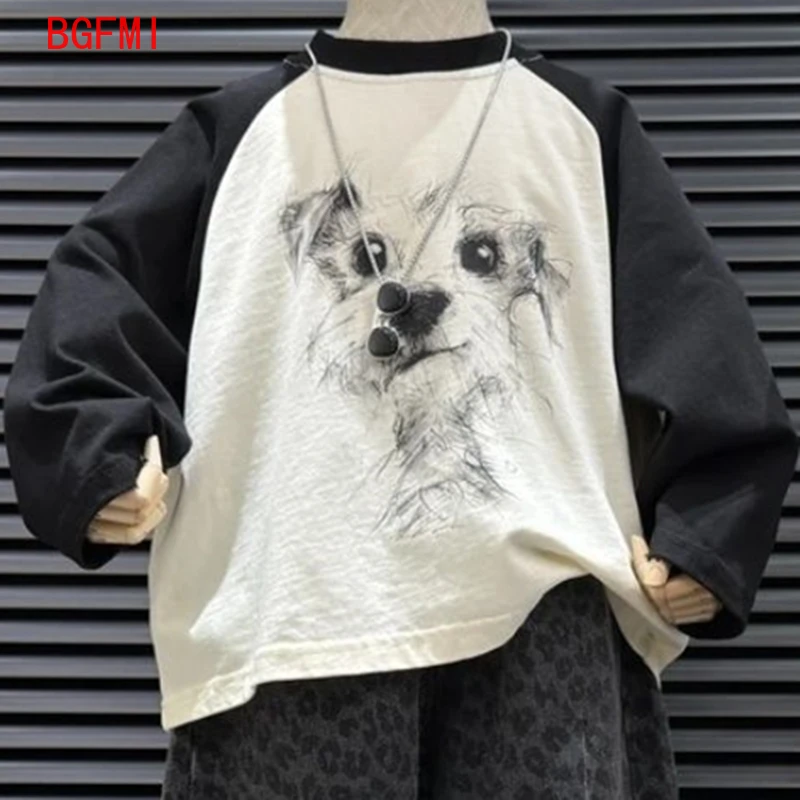 Boys' Spring Autumn Children Clothing Sets Long Sleeve Cartoon T-shirt Leopard Print Pants 2-pcs Set Baby Girls Kids Outfits