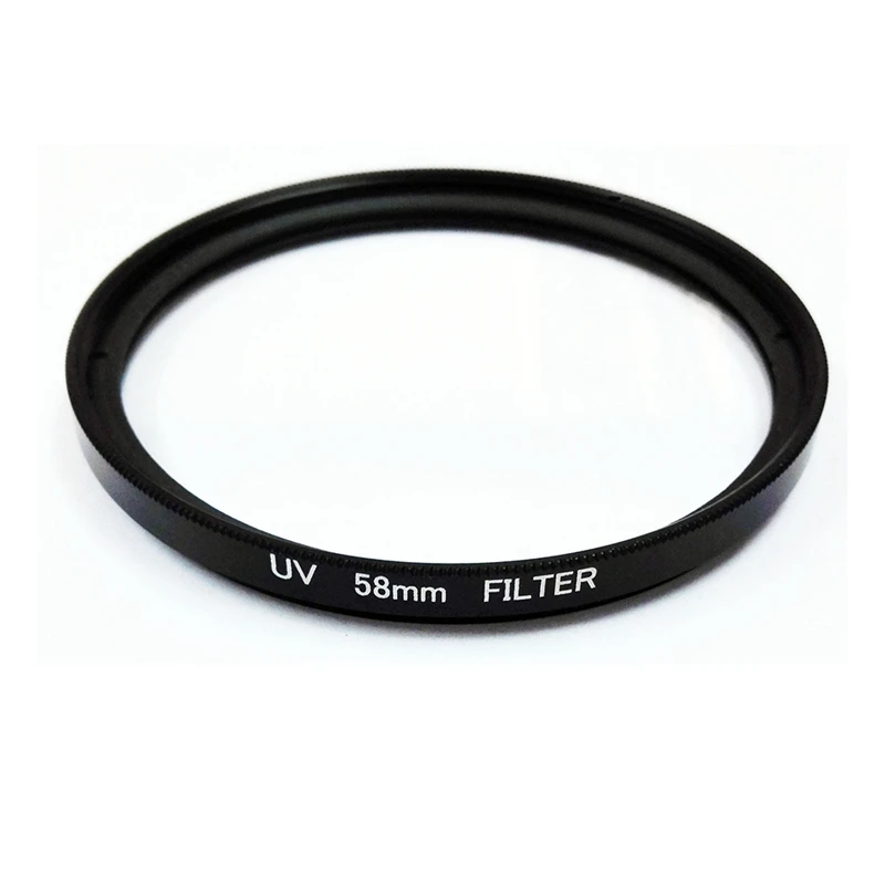 B62B 58mm UV Filter Lens Protection for Camera, UV Mirror Protection Filter for SLR Camera Lens - Black